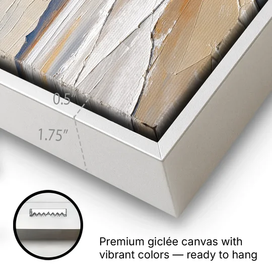 Horizontal Canvas Wall Art of a Cracked Salt Flat - White Framed Canvas Wall Art - Gallery Wrap Corner