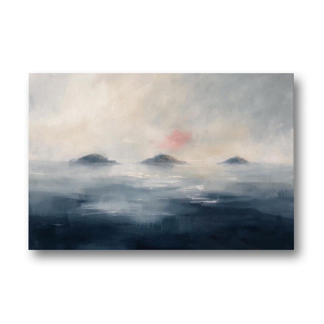 Horizontal Wall Art for Bedroom with Fog Islands - Canvas Wall Art - Front