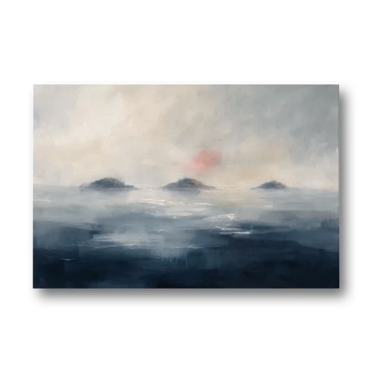 Horizontal Wall Art for Bedroom with Fog Islands - Canvas Wall Art - Front