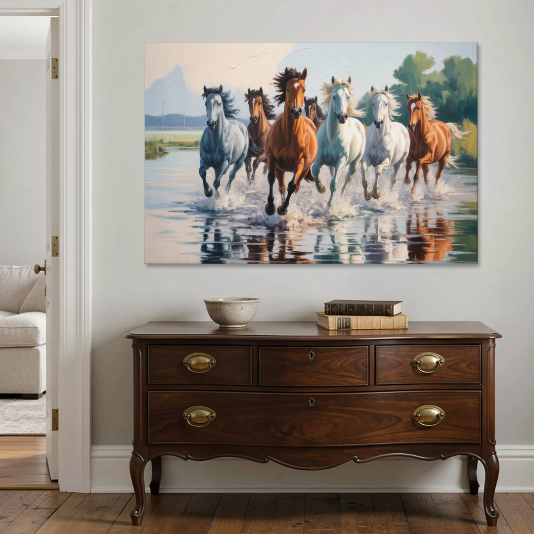 Horse Harmony in Nature - Canvas Wall Art - Coffee Table - 60x40