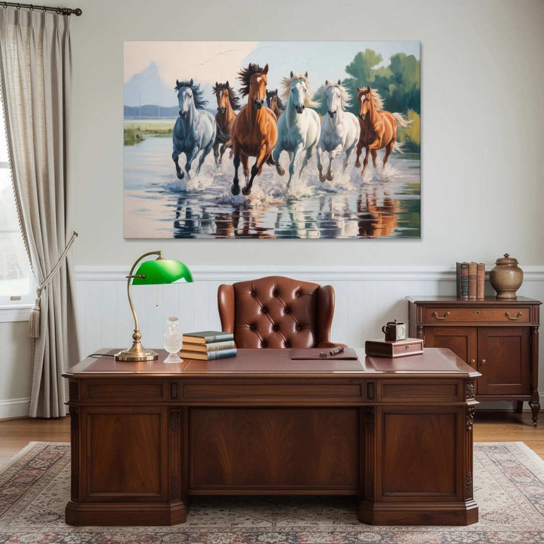 Horse Harmony in Nature - Canvas Wall Art - Office - 60x40