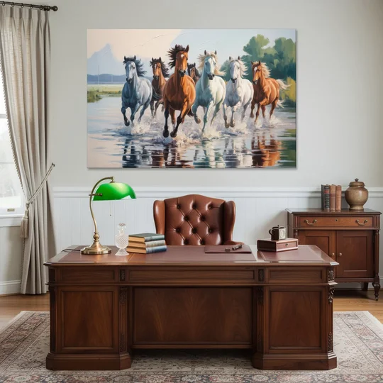 Horse Harmony in Nature - Canvas Wall Art - Office - 60x40