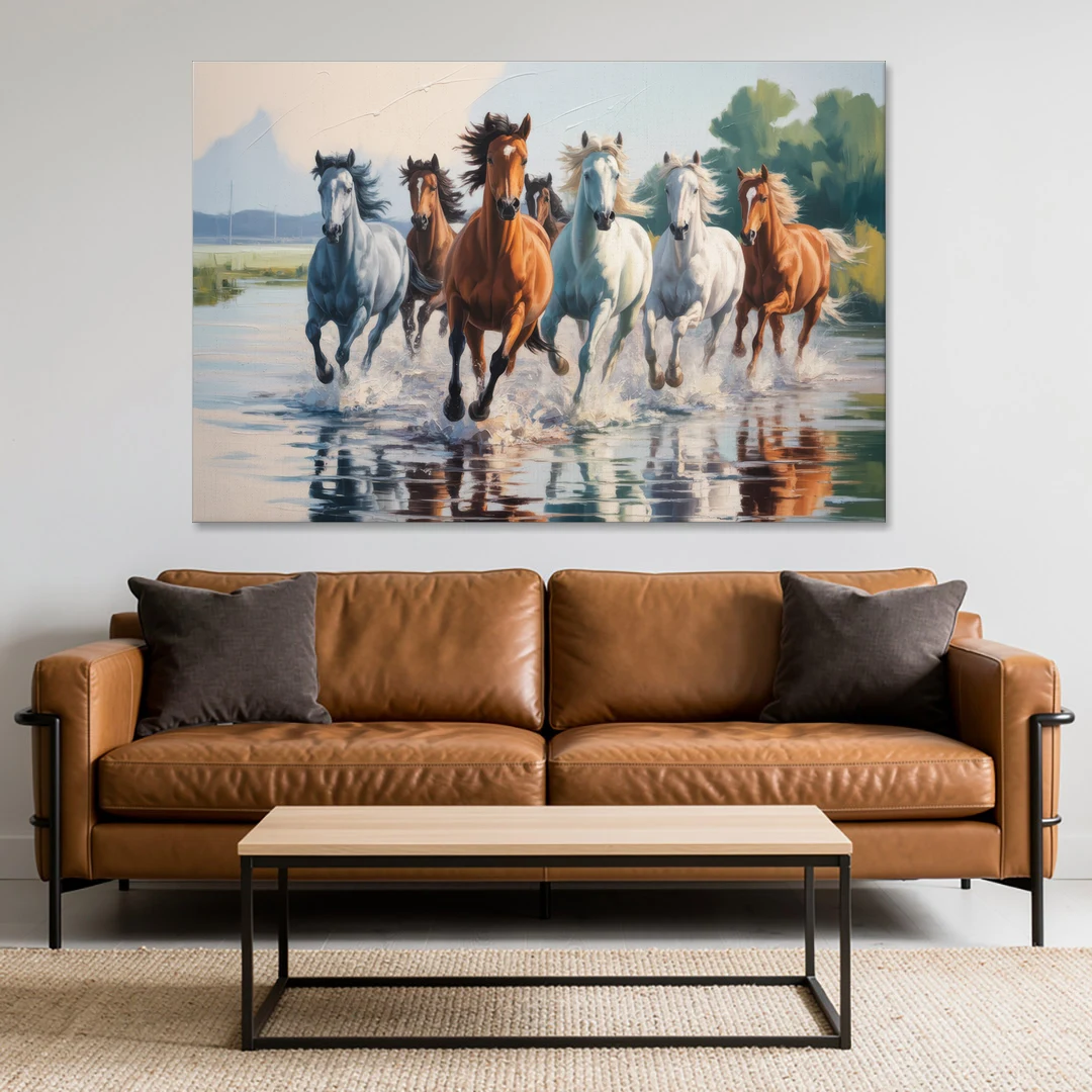 Horse Harmony in Nature - Canvas Wall Art - Sofa - 60x40