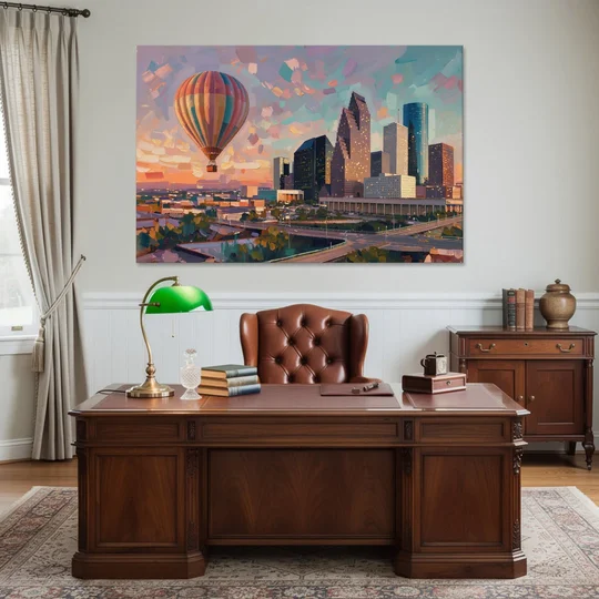 Houston Artistic Flair - Canvas Wall Art - Office - 60x40