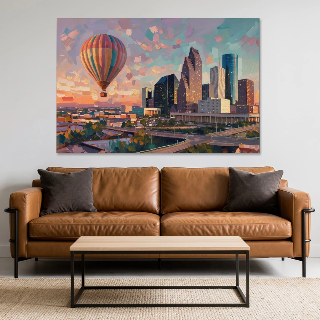Houston Artistic Flair - Canvas Wall Art - Sofa - 60x40