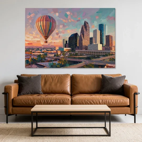 Houston Artistic Flair - Canvas Wall Art - Sofa - 60x40