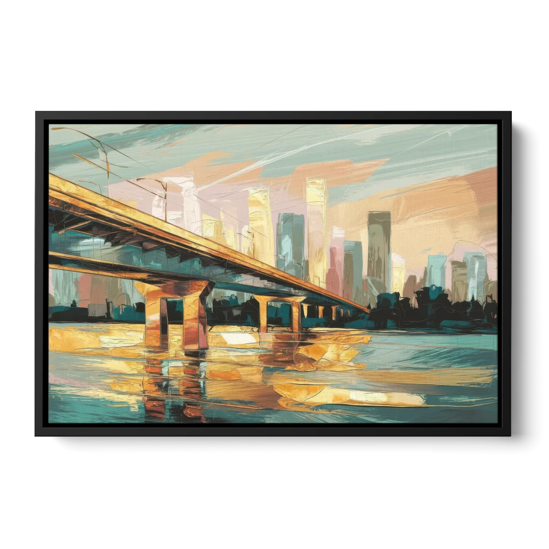 Houston Be Someone Bridge - Black Framed Canvas Wall Art - Front