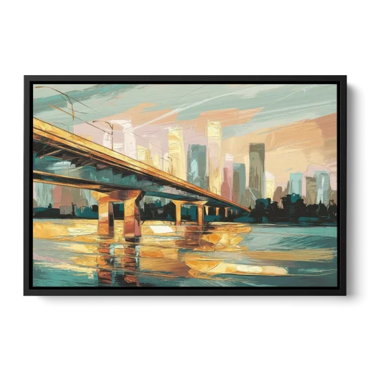 Houston Be Someone Bridge - Black Framed Canvas Wall Art - Front