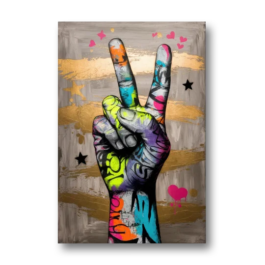 Houston Bold Graffiti - Canvas Wall Art - Front