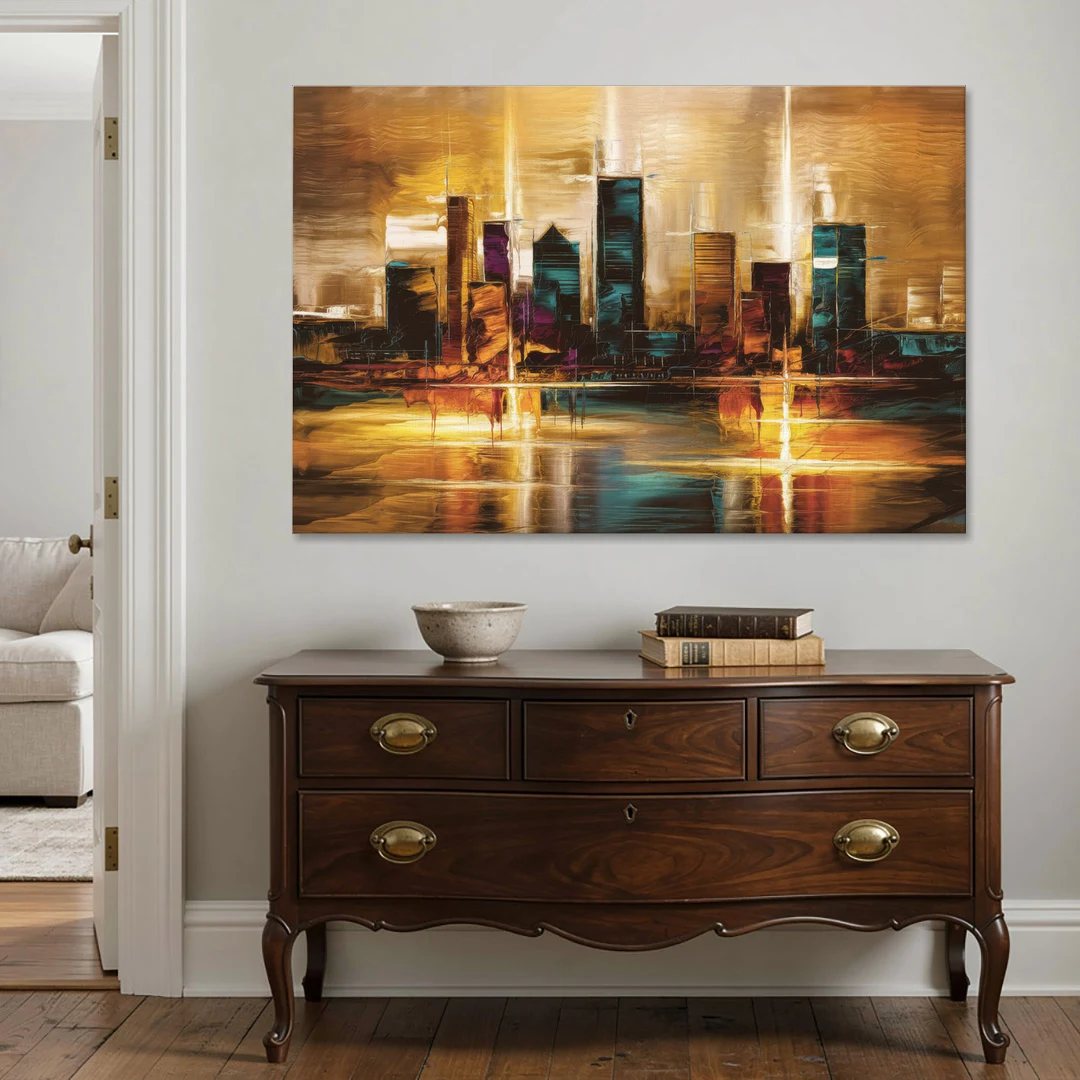 Houston Cityscape - Canvas Wall Art - Coffee Table - 60x40