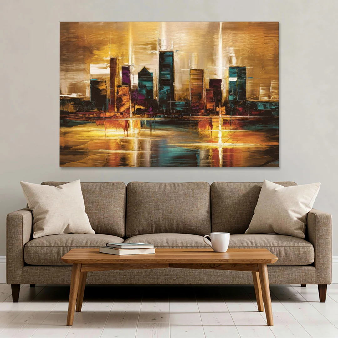 Houston Cityscape - Canvas Wall Art - Sofa - 60x40