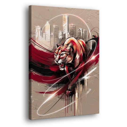 Houston Cougars Passion - Canvas Wall Art - Side