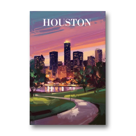 Houston Downtown Vibes - Canvas Wall Art - Front