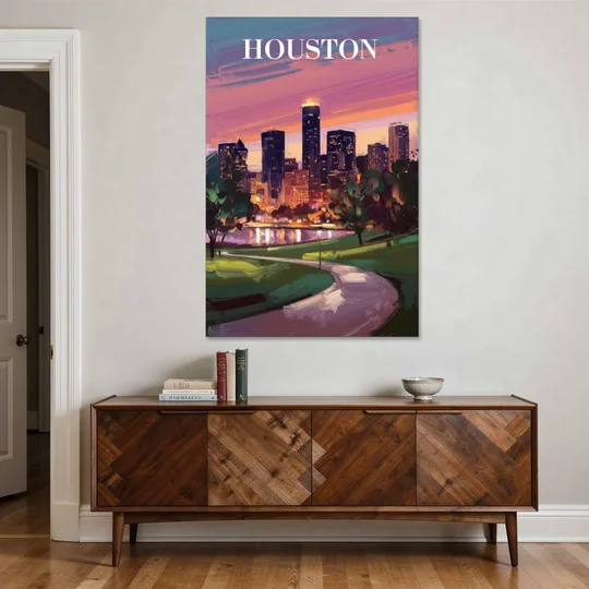 Houston Downtown Vibes - Canvas Wall Art - Coffee Table - 40x60
