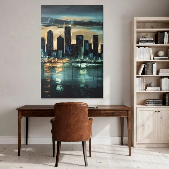 Houston Modern Aesthetic - Canvas Wall Art - Office - 40x60
