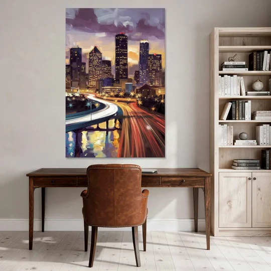 Houston Photography Collection - Canvas Wall Art - Office - 40x60