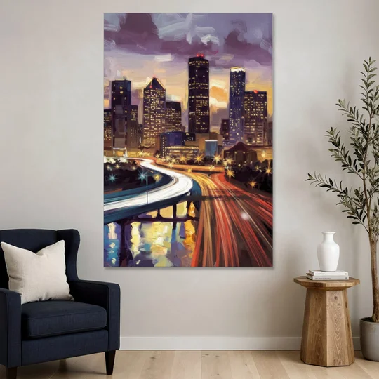 Houston Photography Collection - Canvas Wall Art - Sofa - 40x60