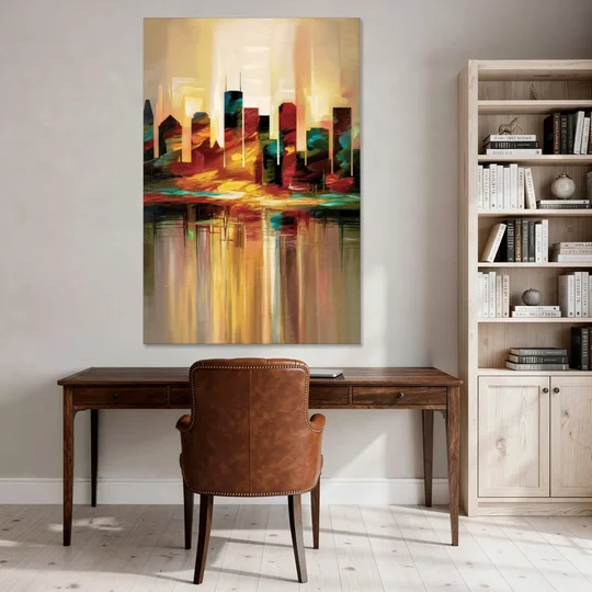 Houston Skyline Silhouette - Canvas Wall Art - Office - 40x60