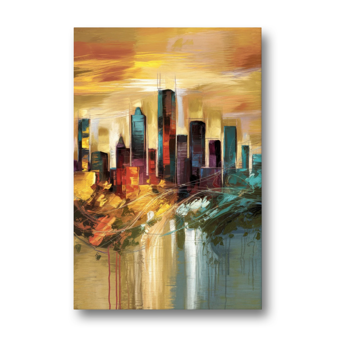 Houston Skyline View - Canvas Wall Art - Front
