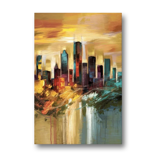 Houston Skyline View - Canvas Wall Art - Front