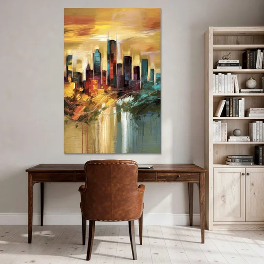 Houston Skyline View - Canvas Wall Art - Office - 40x60