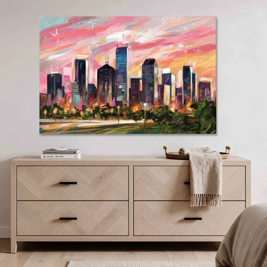 Houston Texas Pride - Canvas Wall Art - Coffee Table - 60x40