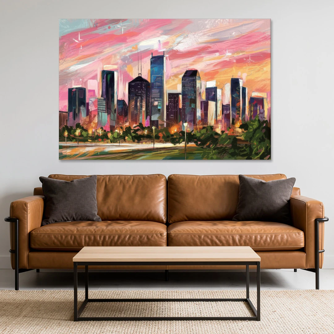 Houston Texas Pride - Canvas Wall Art - Sofa - 60x40