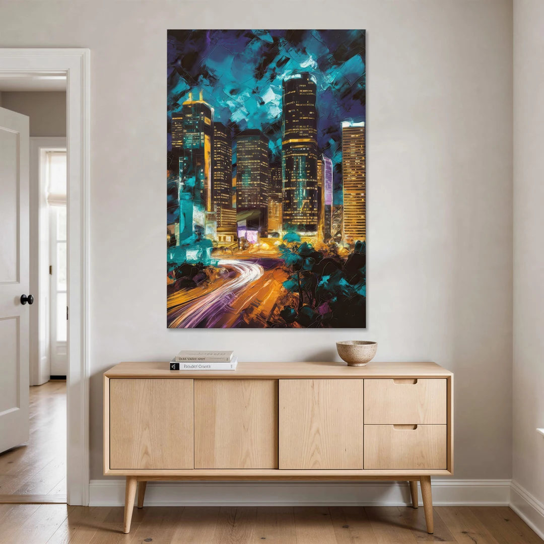 Houston Urban Nights - Canvas Wall Art - Coffee Table - 40x60