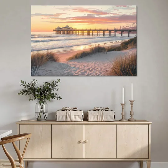 Huntington Beach Coastal Vibes - Canvas Wall Art - Coffee Table - 60x40