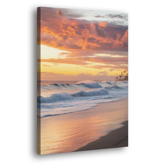 Huntington Beach Golden Hour - Canvas Wall Art - Side