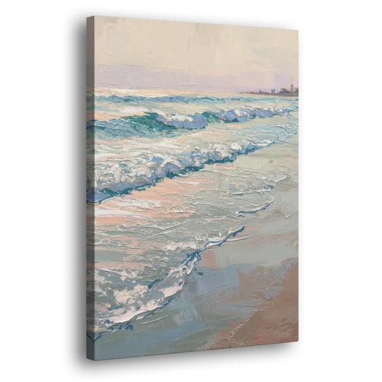 Huntington Beach Ocean Waves - Canvas Wall Art - Side
