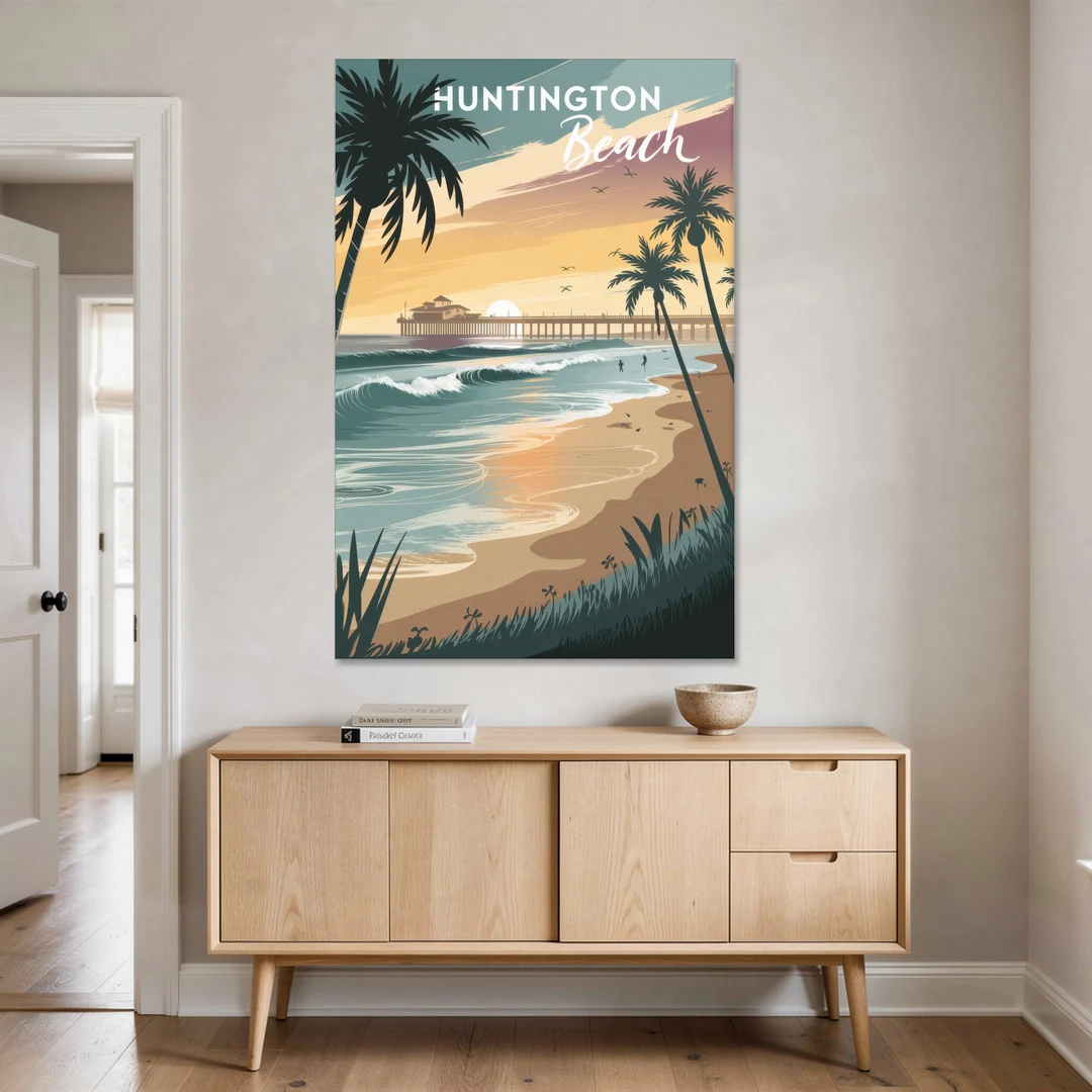 Huntington Beach Pacific Coast - Canvas Wall Art - Coffee Table - 40x60