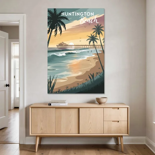 Huntington Beach Pacific Coast - Canvas Wall Art - Coffee Table - 40x60