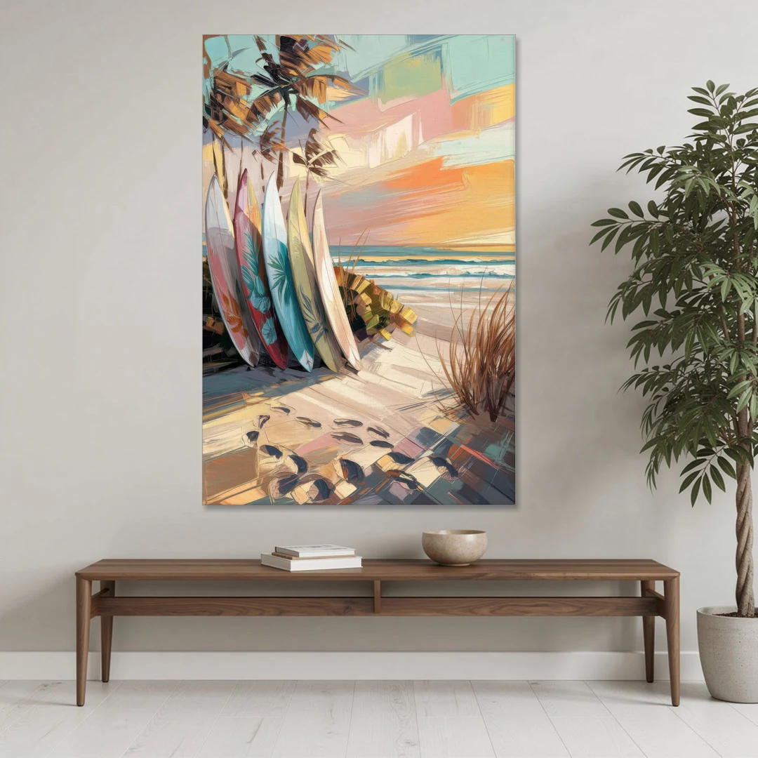 Huntington Beach Surfboards - Canvas Wall Art - Coffee Table - 40x60