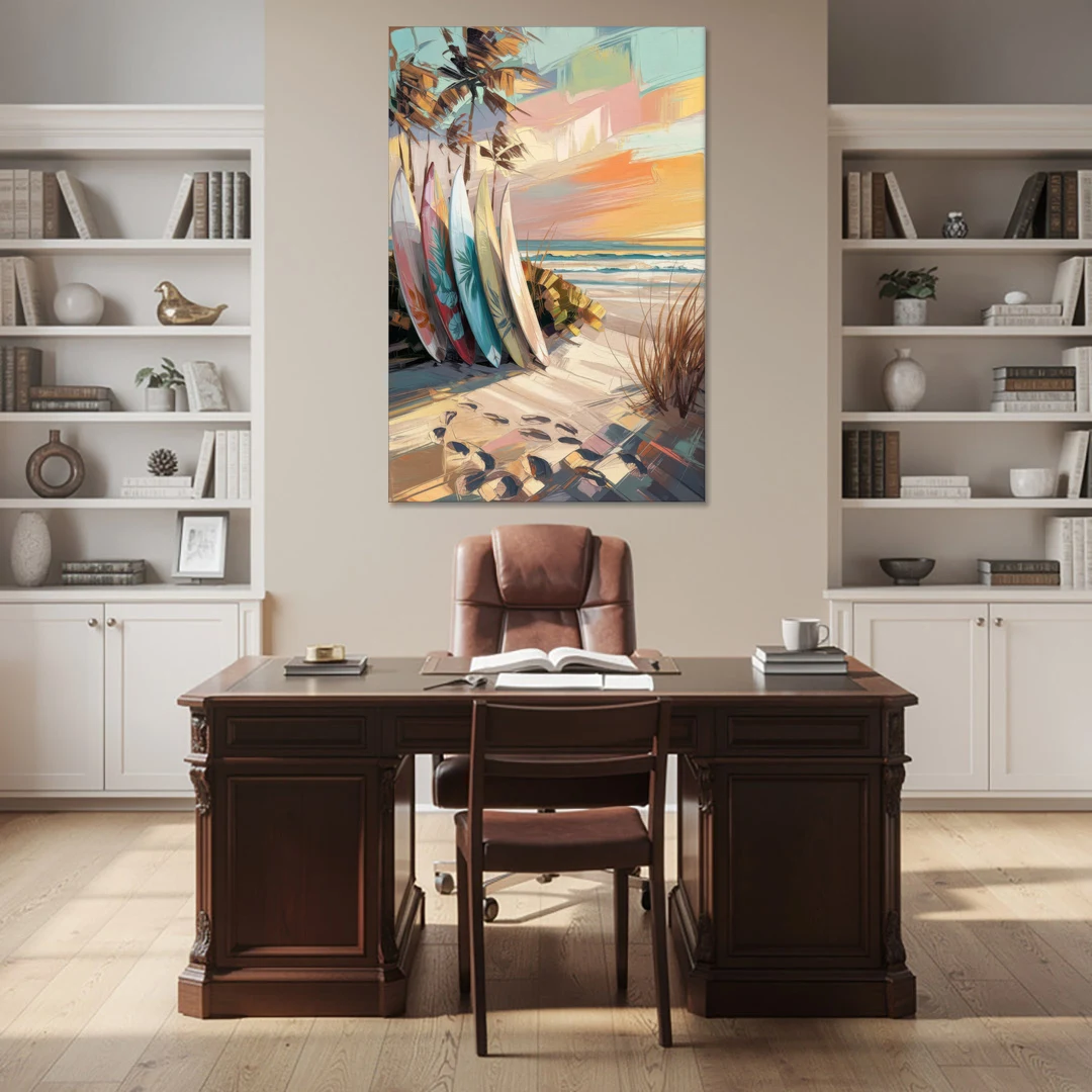 Huntington Beach Surfboards - Canvas Wall Art - Office - 40x60