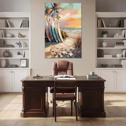 Huntington Beach Surfboards - Canvas Wall Art - Office - 40x60