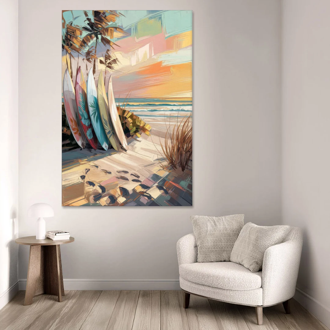 Huntington Beach Surfboards - Canvas Wall Art - Sofa - 40x60