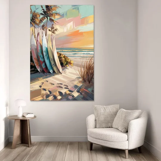 Huntington Beach Surfboards - Canvas Wall Art - Sofa - 40x60