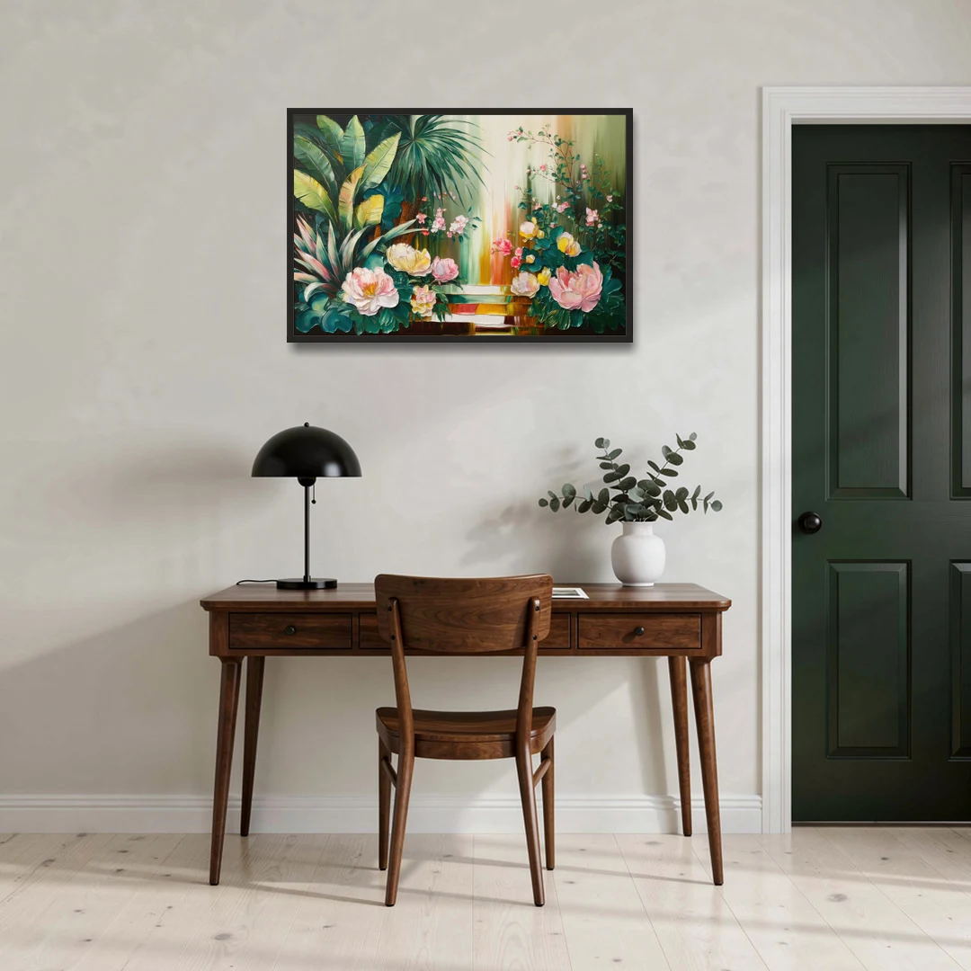 Huntsville Botanical Garden Bliss - Black Framed Canvas Wall Art - Office - 36x24