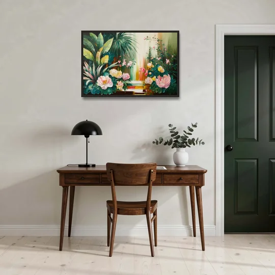 Huntsville Botanical Garden Bliss - Black Framed Canvas Wall Art - Office - 36x24