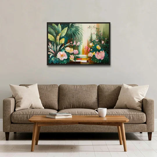 Huntsville Botanical Garden Bliss - Black Framed Canvas Wall Art - Sofa - 36x24