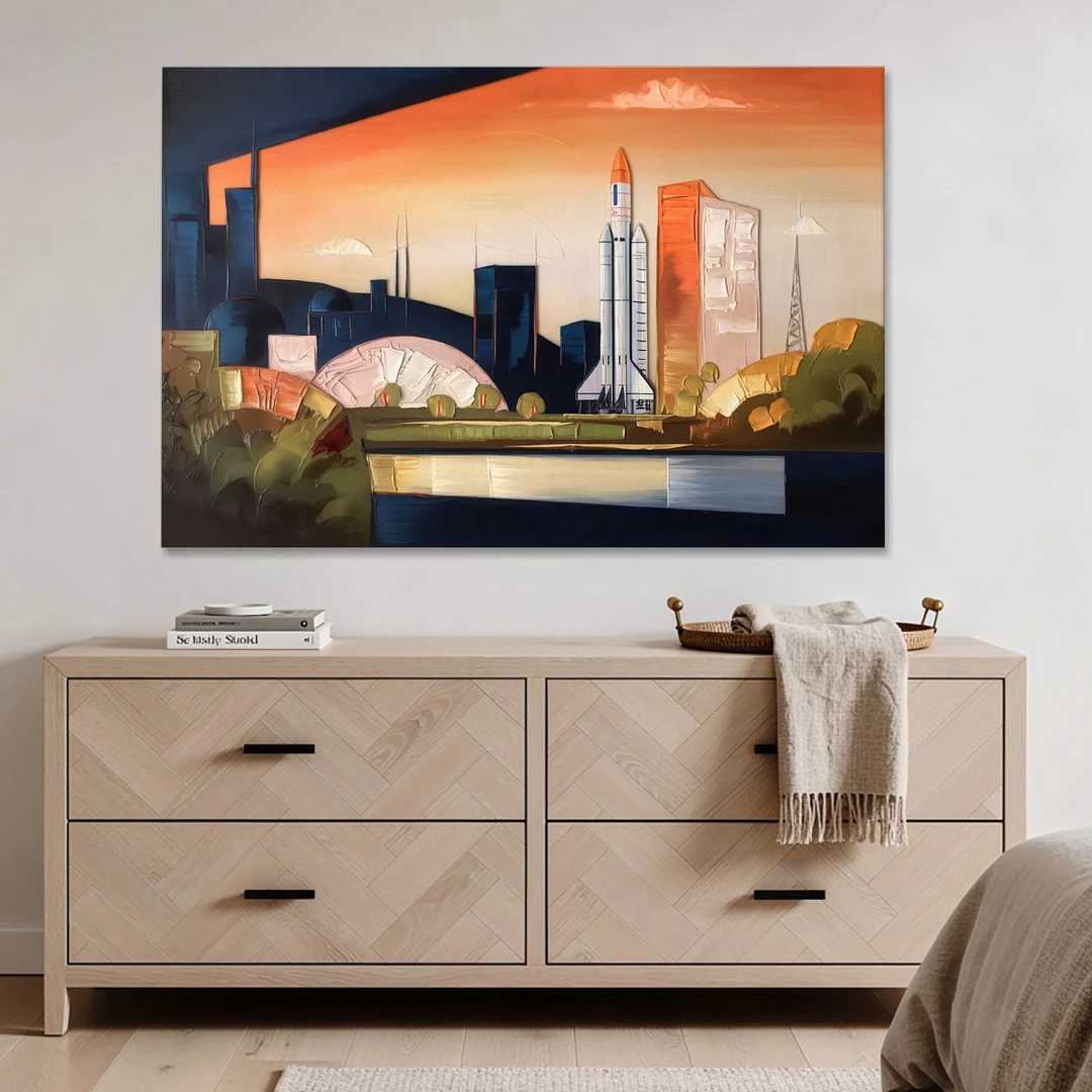 Huntsville Modern Cityscape - Canvas Wall Art - Coffee Table - 60x40