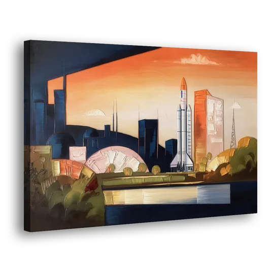 Huntsville Modern Cityscape - Canvas Wall Art - Side