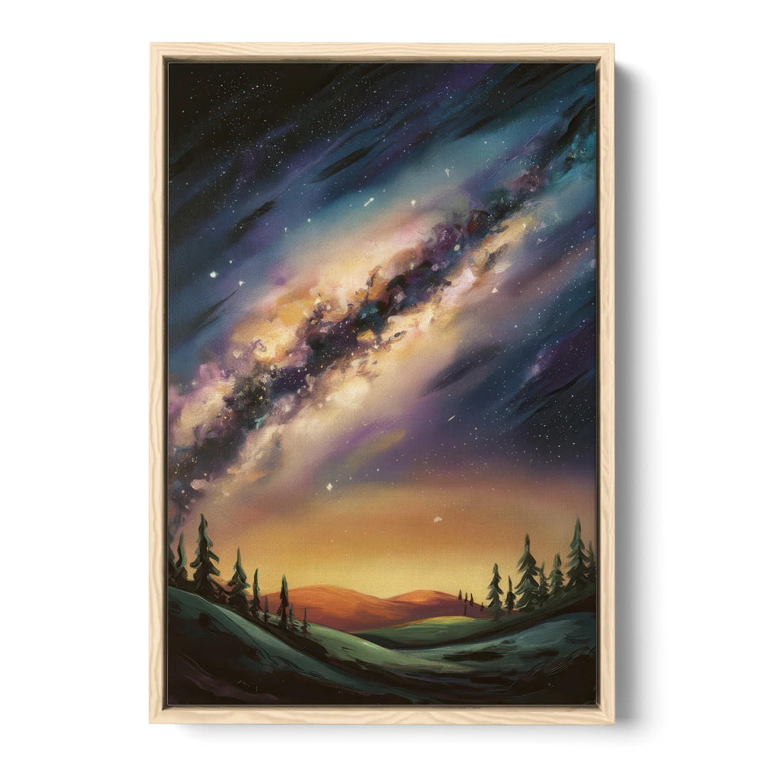 Huntsville Night Sky Astronomy - Oak Framed Canvas Wall Art - Front