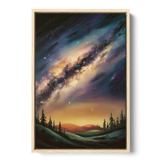 Huntsville Night Sky Astronomy - Oak Framed Canvas Wall Art - Front