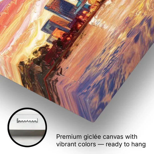 Huntsville Skyline At Sunset - Canvas Wall Art - Gallery Wrap Corner