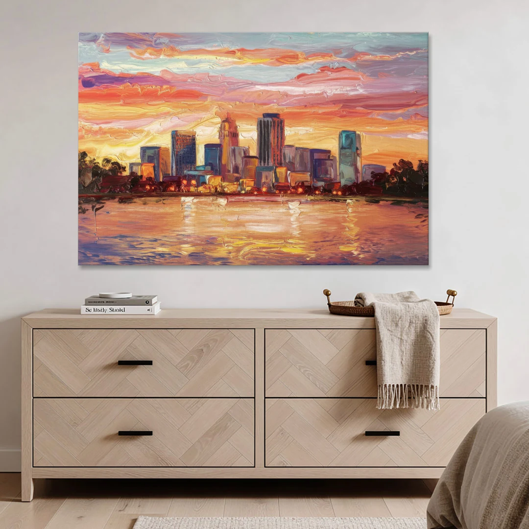 Huntsville Skyline At Sunset - Canvas Wall Art - Coffee Table - 60x40
