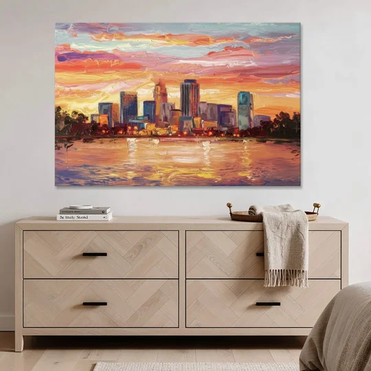 Huntsville Skyline At Sunset - Canvas Wall Art - Coffee Table - 60x40