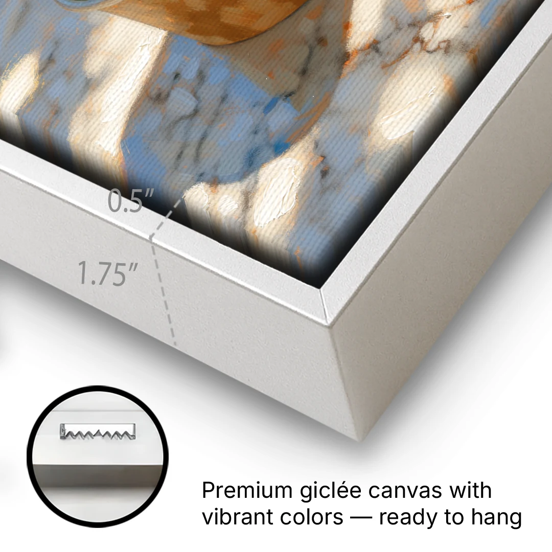 Ice Cream Painting Gelato Cup in Summer Shade - White Framed Canvas Wall Art - Gallery Wrap Corner