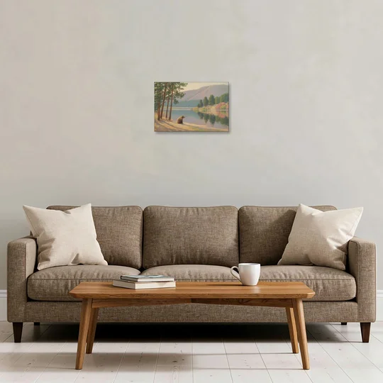 Iconic Big Bear Lake View - Canvas Wall Art - Sofa - 18x12